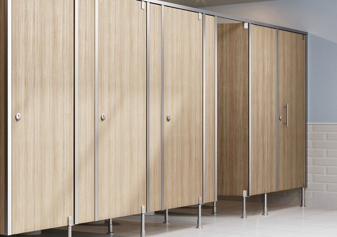Evolve Toilet Partitions installed